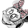 Κλιπ με λευκή και ροζ κυβική ζιρκόνια, Disney Minnie
