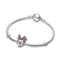 Κλιπ με λευκή και ροζ κυβική ζιρκόνια, Disney Minnie