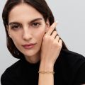 Βραχιόλι με επίστρωση χρυσού 14Κ & 2 ανοιγόμενους συνδέσμους, σαγρέ φινίρισμα