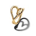 Δαχτυλίδι με επίστρωση χρυσού 14Κ & κυβική ζιρκόνια, καρδιά