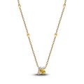 Κολιέ με επίστρωση χρυσού 14Κ με κίτρινο κρύσταλλο & διάφανη κυβική ζιρκόνια, μέλισσα