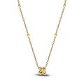 Κολιέ με επίστρωση χρυσού 14Κ με κίτρινο κρύσταλλο & διάφανη κυβική ζιρκόνια, μέλισσα