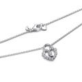 Κολιέ ασ. 925 με λευκή κυβική ζιρκόνια, λουκέτο καρδιά