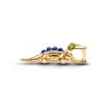 Σύμβολο με επίστρωση χρυσού 14Κ και όψεις lapis lazuli & πράσινο κρύσταλλο, αλιγάτορας