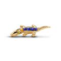 Σύμβολο με επίστρωση χρυσού 14Κ και όψεις lapis lazuli & πράσινο κρύσταλλο, αλιγάτορας
