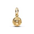 Σύμβολο με επίστρωση χρυσού 14Κ και 0.007 ct TW G-I VS+ round brilliant very good cut lab-grown diamond, μπάλα ποδοσφαίρου