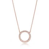 Κολιέ 14K rose gold-plated με κυβ. ζιρκόνια (διπλής όψεως) λογότυπο PANDORA