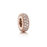 Διαχωριστικό καρδιά με pave κυβ. ζιρκόνια, 14K rose gold-plated