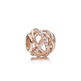 Σύμβολο με κυβ. ζιρκόνια, 14K rose gold-plated