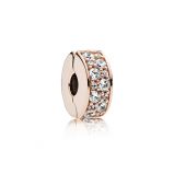 Κλιπ 14K rose gold-plated με κυβική ζιρκόνια και σιλικόνη