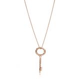 Κολιέ 14K rose gold-plated, μοτίβο κλειδί
