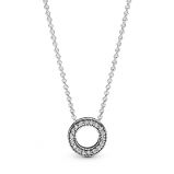 Κολιέ ασ. 925 με κυβική ζιρκόνια, λογότυπο PANDORA (διπλής όψεως)