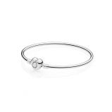 Bangle ασ.925 με κούμπωμα καρδιά