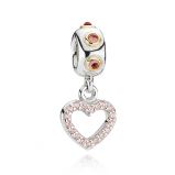 Κρεμαστό ασ. 925 με χρ. κ14, ροδολίτη και ροζ κυβική ζιρκόνια