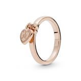 Δαχτυλίδι 14K rose gold-plated, καρδιά λουκέτο