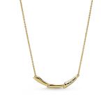 Κολιέ  με επίστρωση χρυσού 14Κ με κυβ. ζιρκόνια, λουλούδι