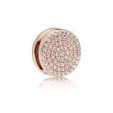 Σύμβολο κλιπ 14K rose gold-plated με κυβική ζιρκόνια, PANDORA Reflexions