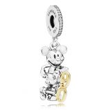 Κρεμαστό με χρυσό 14k και κυβική ζιρκόνια, Disney Mickey επετειακό 90 έτη