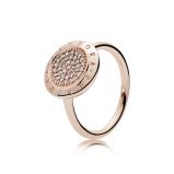 Δαχτυλίδι 14K rose gold-plated, λογότυπο PANDORA