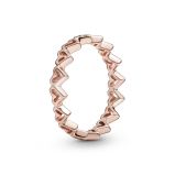 Δαχτυλίδι 14K rose gold-plated, καρδιές