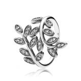 Δαχτυλίδι ασ.925 με κυβική ζιρκόνια, φύλλα