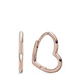 Σκουλαρίκια 14K rose gold-plated, ασύμμετρη καρδιά