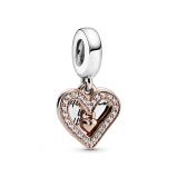 Κρεμαστό σύμβολο 14K rose gold-plated με κυβ. ζιρκόνια, καρδιά