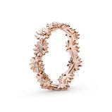 Δαχτυλίδι 14K rose gold-plated με κυβική ζιρκόνια, μαργαρίτα