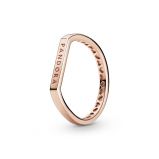 Δαχτυλίδι 14K rose gold-plated, λογότυπο Pandora
