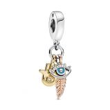 Κρεμαστό ασ. 925,  με επίστρωση χρυσού 14Κ & 14K rose gold-plated με κυβ. ζιρκόνια & σμάλτο
