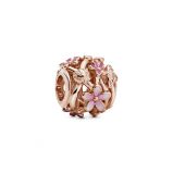 Σύμβολο 14K rose gold-plated με σμάλτο, μαργαρίτα