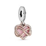 Κρεμαστό ασ. 925 & 14K rose gold-plated με κυβική ζιρκόνια & σμάλτο, καρδιά