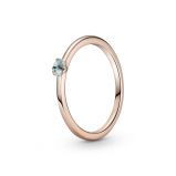 Δαχτυλίδι 14K rose gold-plated με απαλό aqua blue κρύσταλλο