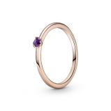 Δαχτυλίδι 14K rose gold-plated με βασιλικό μωβ κρύσταλλο