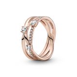 Δαχτυλίδι 14K rose gold-plated με κυβική ζιρκόνια