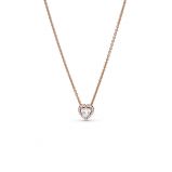 Κολιέ 14K rose gold-plated με κυβική ζιρκόνια, καρδιά