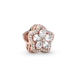 Σύμβολο 14K rose gold-plated με κυβική ζιρκόνια, χιονονιφάδα