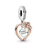 Κρεμαστό 14K rose gold-plated & ασ. 925 με κυβ. ζιρκόνια, καρδιά