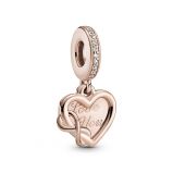 Κρεμαστό 14K rose gold-plated με κυβική ζιρκόνια, καρδιά και άπειρο