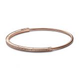 Βραχιόλι bangle με επίστρωση ροζ χρυσού 14k και κυβική ζιρκόνια