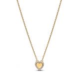 Κολιέ με επίστρωση χρυσού 14Κ καρδιά, χαρασσόμενο