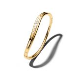 Βραχιόλι bangle με επίστρωση χρυσού 14Κ και κυβ. ζιρκόνια