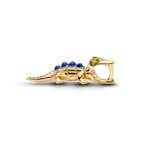 Σύμβολο με επίστρωση χρυσού 14Κ και όψεις lapis lazuli & πράσινο κρύσταλλο, αλιγάτορας