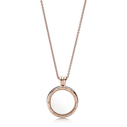 Κολιέ με ανοιγόμενο κρεμαστό, 14K rose gold-plated