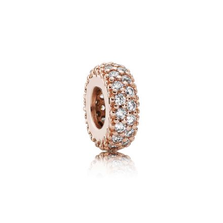 Διαχωριστικό καρδιά με pave κυβ. ζιρκόνια, 14K rose gold-plated