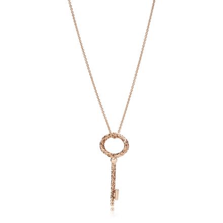 Κολιέ 14K rose gold-plated, μοτίβο κλειδί