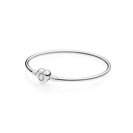 Bangle ασ.925 με κούμπωμα καρδιά