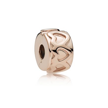 Κλιπ 14K rose gold-plated, καρδιές