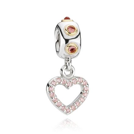 Κρεμαστό ασ. 925 με χρ. κ14, ροδολίτη και ροζ κυβική ζιρκόνια