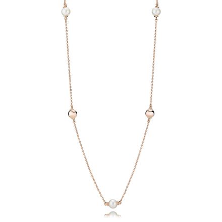 Κολιέ 14K rose gold-plated με λευκό καλλιεργημένο μαργαριτάρι